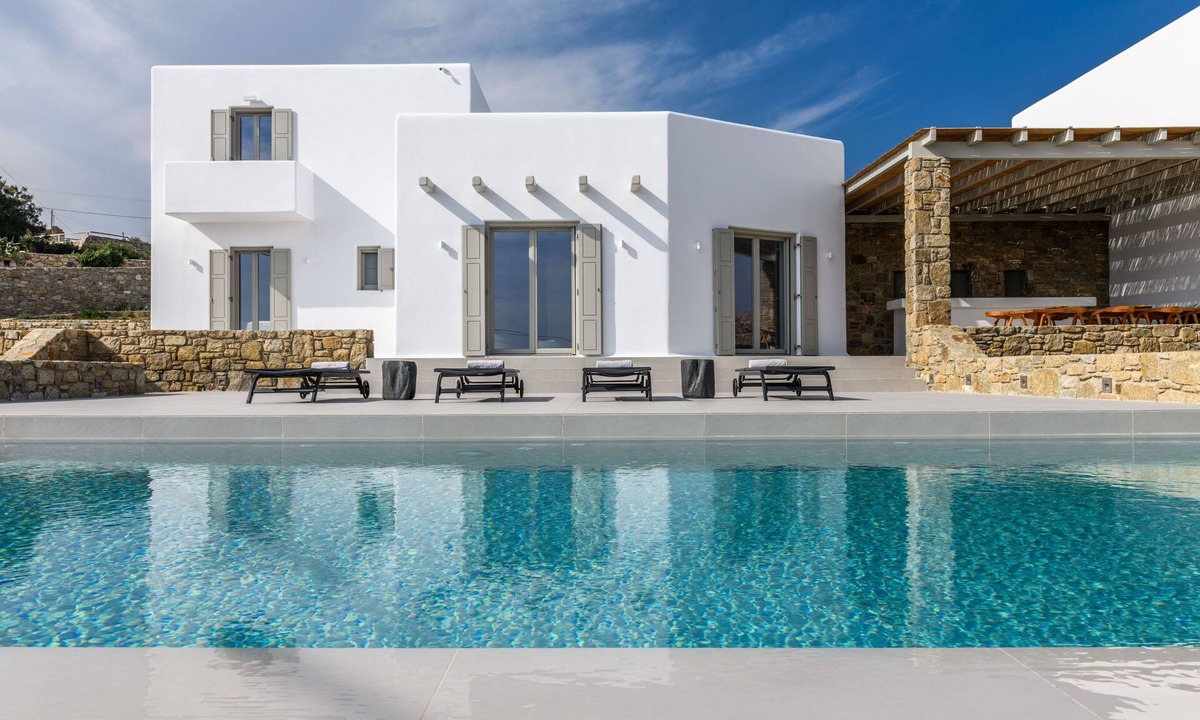 Kalafatis House | Cycladic Island Twin Villas over Kalafati Beach with Scenic views of Aegean Sea