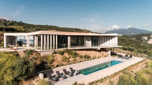 Pylos-Nestoras Villa | Designer Villa Ori seaview private pool sleeps 8