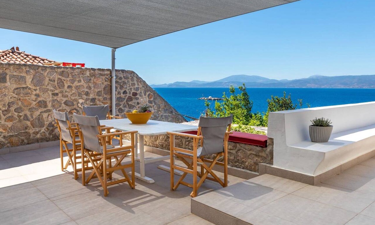 Idhra Villa | Hydrelion Beachfront Suite, Divine Sea Views, Furnished Terrace, Hydra