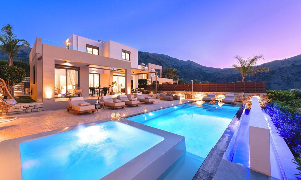 Filaki Villa | Minoas Luxury Villa 3 Heated Pools 28 guests