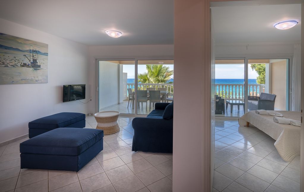 Psarou Apartment | Playa Del Zante, 1 Bedroom Apartment with Sea View On the Beach