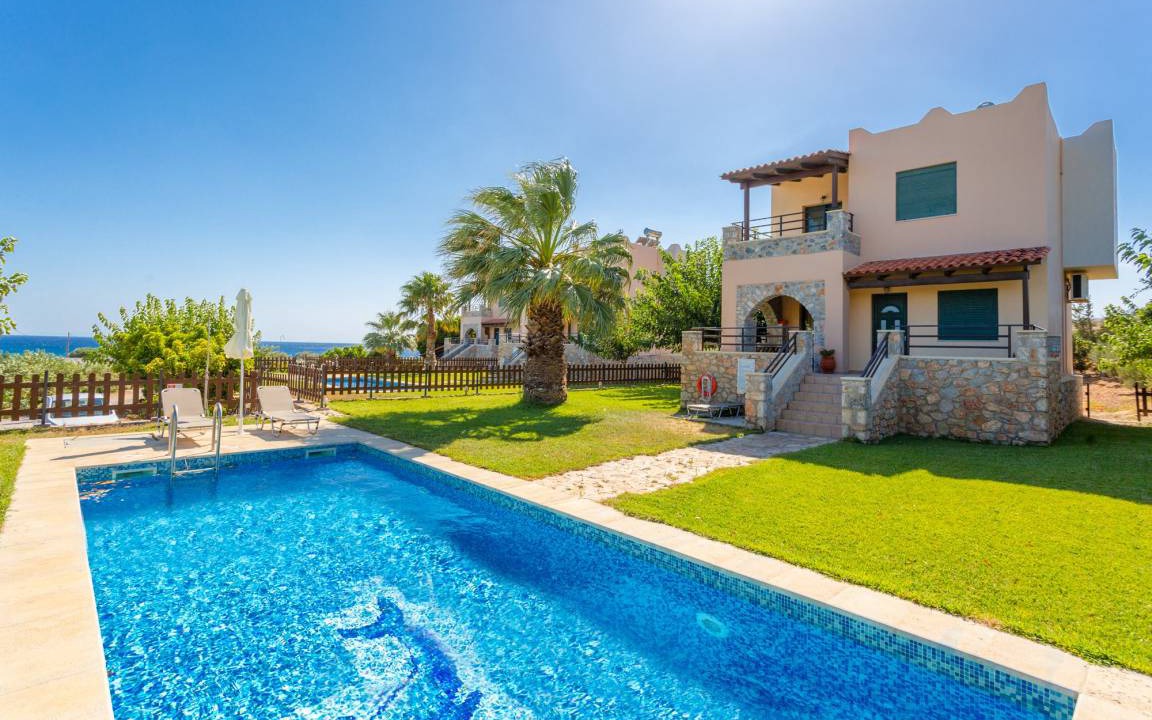 Fragkokastello Villa | Spiros Beach Villa: Large Private Pool, Walk to Beach, Sea Views, A/C, WiFi