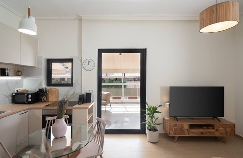 Petralona Apartment | 1BR Cozy Apt Near Metro w/Huge Balcony &City View