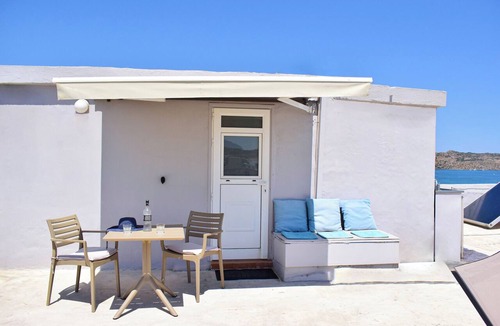 Agia Marina Apartment | Beachfront Room with huge terrace in Agia Marina