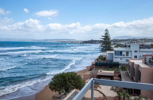 Agia Marina Apartment | Beachfront Room with huge terrace in Agia Marina