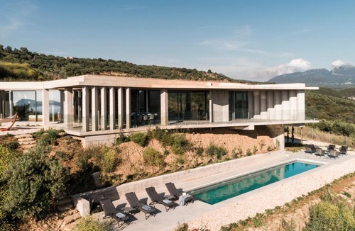 Pylos-Nestoras Villa | Designer Villa Ori seaview private pool sleeps 8