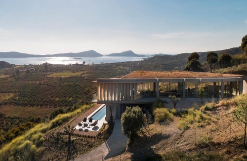 Pylos-Nestoras Villa | Designer Villa Ori seaview private pool sleeps 8