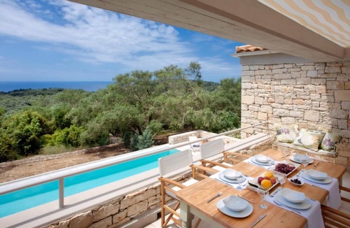 Paxos Villa | Kallista House - Stylish Villa with Sea Views & Summer Kitchen near Tavernas