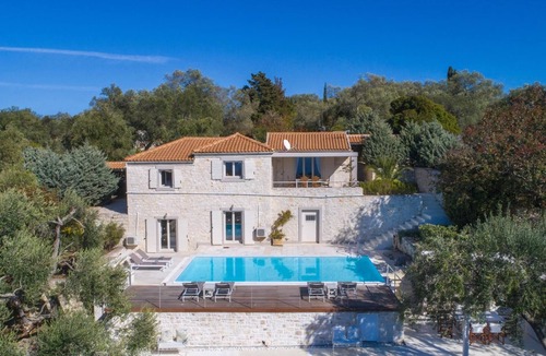 Paxos Villa | Kallista House - Stylish Villa with Sea Views & Summer Kitchen near Tavernas