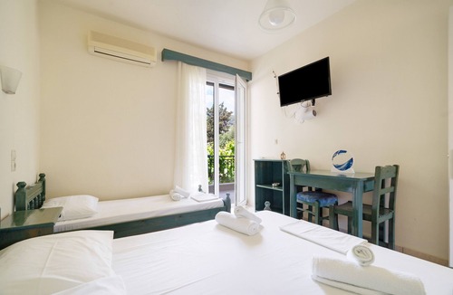 Nikiana Apartment | Odysseia Apartment 1 - 2 Min Walk to Beach, 4 Adults, Terrace, Wi-Fi & AC