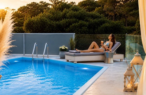 Vathi Villa | Olive Green Villa Heated Pool
