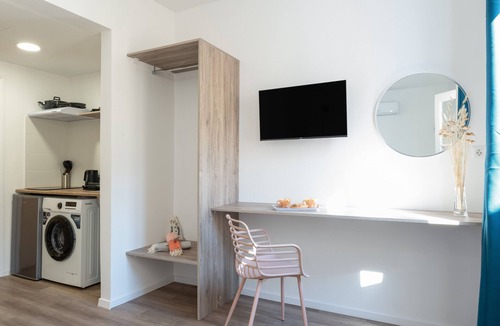 Symi Apartment | Studio '11' with Private Balcony, Kitchenette, Wi-Fi and Air Conditioning