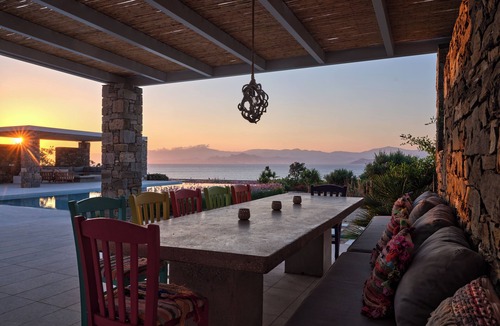 Ampelas House | Stunning villa with pool, terrace and sunset view for 10 people in Ambelas