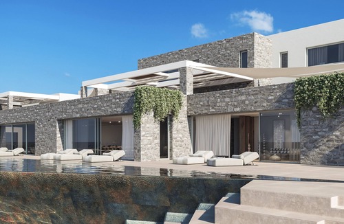 Kithnos Villa | Villa with a private pool, gym, built-in BBQ & amazing sunset sea views