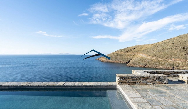 Luxury villa Thalassa with a swimming pool very close to the beach of Xyla.