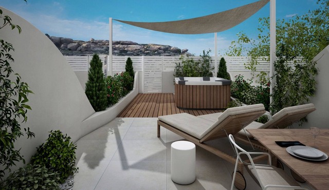 Two interconnected suites garden view, outdoor hot tub, communal pool, breakfast in Naxos