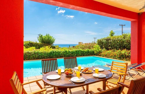 Mousata Villa | Villa Vali Large Private Pool Walk to Beach Sea Views A C Wifi Car Not Required - 1019