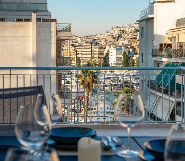 Pasalimani Apartment | Modern 2BR Apartment with Huge Private Terrace near Zea Marina ,Piraeus